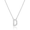 imagePAVOI 14K White Gold Plated Cubic Zirconia Initial Necklace  Letter Dainty Necklaces for Women D