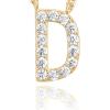 imagePAVOI 14K White Gold Plated Cubic Zirconia Initial Necklace  Letter Dainty Necklaces for Women D