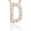 imagePAVOI 14K White Gold Plated Cubic Zirconia Initial Necklace  Letter Dainty Necklaces for Women D