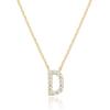 imagePAVOI 14K White Gold Plated Cubic Zirconia Initial Necklace  Letter Dainty Necklaces for Women D