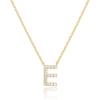 imagePAVOI 14K White Gold Plated Cubic Zirconia Initial Necklace  Letter Dainty Necklaces for Women E