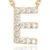 imagePAVOI 14K White Gold Plated Cubic Zirconia Initial Necklace  Letter Dainty Necklaces for Women E