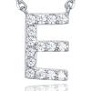 imagePAVOI 14K White Gold Plated Cubic Zirconia Initial Necklace  Letter Dainty Necklaces for Women E