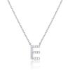 imagePAVOI 14K White Gold Plated Cubic Zirconia Initial Necklace  Letter Dainty Necklaces for Women E