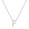 imagePAVOI 14K White Gold Plated Cubic Zirconia Initial Necklace  Letter Dainty Necklaces for Women F