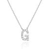 imagePAVOI 14K White Gold Plated Cubic Zirconia Initial Necklace  Letter Dainty Necklaces for Women G