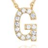 imagePAVOI 14K White Gold Plated Cubic Zirconia Initial Necklace  Letter Dainty Necklaces for Women G