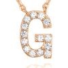imagePAVOI 14K White Gold Plated Cubic Zirconia Initial Necklace  Letter Dainty Necklaces for Women G