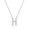 imagePAVOI 14K White Gold Plated Cubic Zirconia Initial Necklace  Letter Dainty Necklaces for Women H