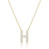 imagePAVOI 14K White Gold Plated Cubic Zirconia Initial Necklace  Letter Dainty Necklaces for Women H