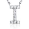 imagePAVOI 14K White Gold Plated Cubic Zirconia Initial Necklace  Letter Dainty Necklaces for Women I