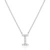 imagePAVOI 14K White Gold Plated Cubic Zirconia Initial Necklace  Letter Dainty Necklaces for Women I