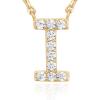 imagePAVOI 14K White Gold Plated Cubic Zirconia Initial Necklace  Letter Dainty Necklaces for Women I