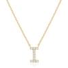 imagePAVOI 14K White Gold Plated Cubic Zirconia Initial Necklace  Letter Dainty Necklaces for Women I