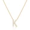imagePAVOI 14K White Gold Plated Cubic Zirconia Initial Necklace  Letter Dainty Necklaces for Women K