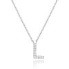 imagePAVOI 14K White Gold Plated Cubic Zirconia Initial Necklace  Letter Dainty Necklaces for Women L