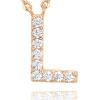 imagePAVOI 14K White Gold Plated Cubic Zirconia Initial Necklace  Letter Dainty Necklaces for Women L