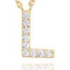 imagePAVOI 14K White Gold Plated Cubic Zirconia Initial Necklace  Letter Dainty Necklaces for Women L