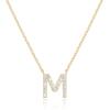 imagePAVOI 14K White Gold Plated Cubic Zirconia Initial Necklace  Letter Dainty Necklaces for Women M