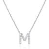 imagePAVOI 14K White Gold Plated Cubic Zirconia Initial Necklace  Letter Dainty Necklaces for Women M