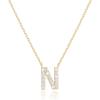 imagePAVOI 14K White Gold Plated Cubic Zirconia Initial Necklace  Letter Dainty Necklaces for Women N