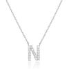 imagePAVOI 14K White Gold Plated Cubic Zirconia Initial Necklace  Letter Dainty Necklaces for Women N