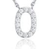 imagePAVOI 14K White Gold Plated Cubic Zirconia Initial Necklace  Letter Dainty Necklaces for Women O