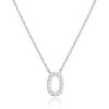 imagePAVOI 14K White Gold Plated Cubic Zirconia Initial Necklace  Letter Dainty Necklaces for Women O
