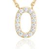 imagePAVOI 14K White Gold Plated Cubic Zirconia Initial Necklace  Letter Dainty Necklaces for Women O