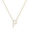 imagePAVOI 14K White Gold Plated Cubic Zirconia Initial Necklace  Letter Dainty Necklaces for Women P