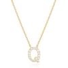 imagePAVOI 14K White Gold Plated Cubic Zirconia Initial Necklace  Letter Dainty Necklaces for Women Q