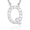 imagePAVOI 14K White Gold Plated Cubic Zirconia Initial Necklace  Letter Dainty Necklaces for Women Q