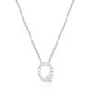 imagePAVOI 14K White Gold Plated Cubic Zirconia Initial Necklace  Letter Dainty Necklaces for Women Q