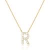 imagePAVOI 14K White Gold Plated Cubic Zirconia Initial Necklace  Letter Dainty Necklaces for Women R