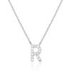 imagePAVOI 14K White Gold Plated Cubic Zirconia Initial Necklace  Letter Dainty Necklaces for Women R
