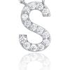 imagePAVOI 14K White Gold Plated Cubic Zirconia Initial Necklace  Letter Dainty Necklaces for Women S