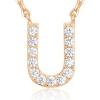imagePAVOI 14K White Gold Plated Cubic Zirconia Initial Necklace  Letter Dainty Necklaces for Women U
