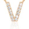 imagePAVOI 14K White Gold Plated Cubic Zirconia Initial Necklace  Letter Dainty Necklaces for Women V