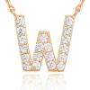 imagePAVOI 14K White Gold Plated Cubic Zirconia Initial Necklace  Letter Dainty Necklaces for Women W
