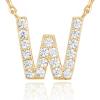 imagePAVOI 14K White Gold Plated Cubic Zirconia Initial Necklace  Letter Dainty Necklaces for Women W