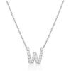 imagePAVOI 14K White Gold Plated Cubic Zirconia Initial Necklace  Letter Dainty Necklaces for Women W