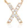 imagePAVOI 14K White Gold Plated Cubic Zirconia Initial Necklace  Letter Dainty Necklaces for Women X