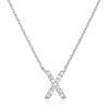 imagePAVOI 14K White Gold Plated Cubic Zirconia Initial Necklace  Letter Dainty Necklaces for Women X