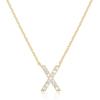 imagePAVOI 14K White Gold Plated Cubic Zirconia Initial Necklace  Letter Dainty Necklaces for Women X
