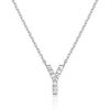 imagePAVOI 14K White Gold Plated Cubic Zirconia Initial Necklace  Letter Dainty Necklaces for Women Y