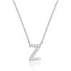 imagePAVOI 14K White Gold Plated Cubic Zirconia Initial Necklace  Letter Dainty Necklaces for Women Z