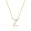 imagePAVOI 14K White Gold Plated Cubic Zirconia Initial Necklace  Letter Dainty Necklaces for Women Z
