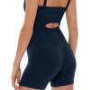 imageSeamless OnePiece Romper  Butt Sculpting Waist Compression Womens 5quot Workout Shaping Jumpsuit  SculptFormNavy Blue