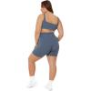 imageSeamless Shorts  Sculpting Compression High Waisted 45quot ampamp 6quot Scrunch Butt Ribbed SculptForm Biker ShortsStone