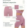 imageSeamless Shorts  Sculpting Compression High Waisted 45quot ampamp 6quot Scrunch Butt Ribbed SculptForm Biker ShortsStone
